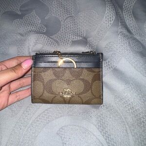 Coach Brown and Black Card Holder